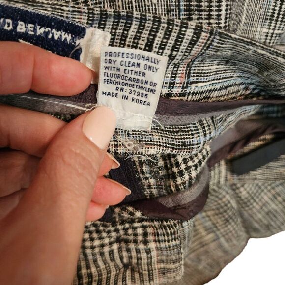 Vintage 80s Tapered Leg Dress Pants Womens Size 6 Gray Black Glen Check Baggy - Picture 8 of 8